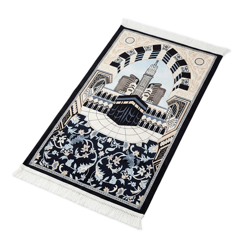 Floral Kaaba  Padded Prayer Mat