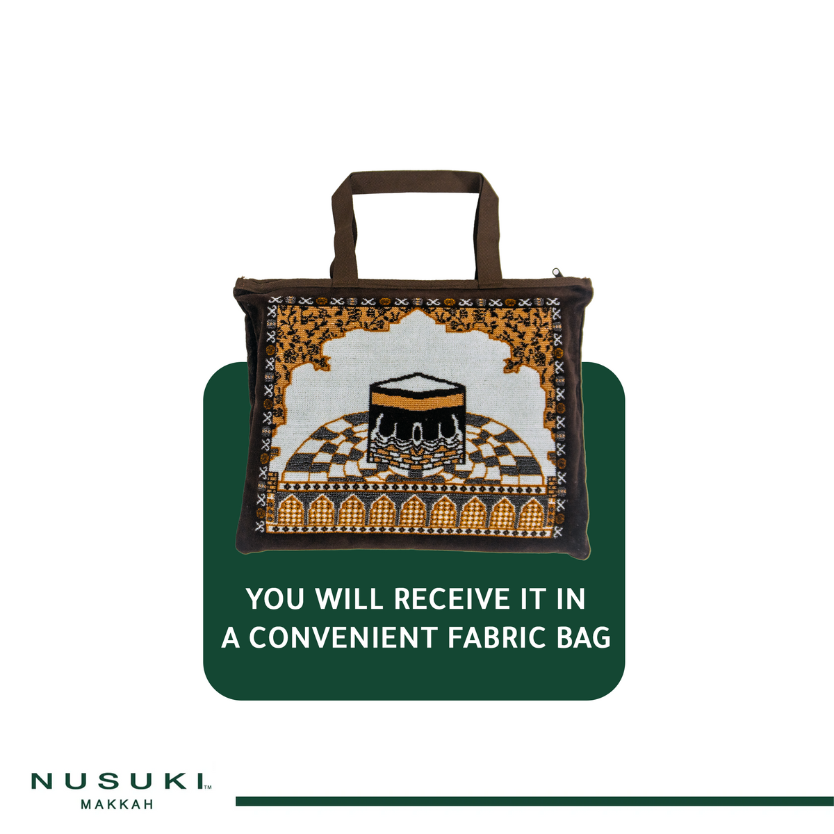 Al Haram Al Makki Prayer Mat with Handbag