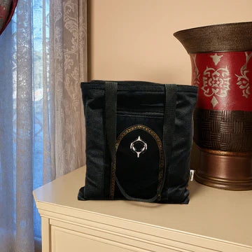 Round Black Stone Prayer Mat