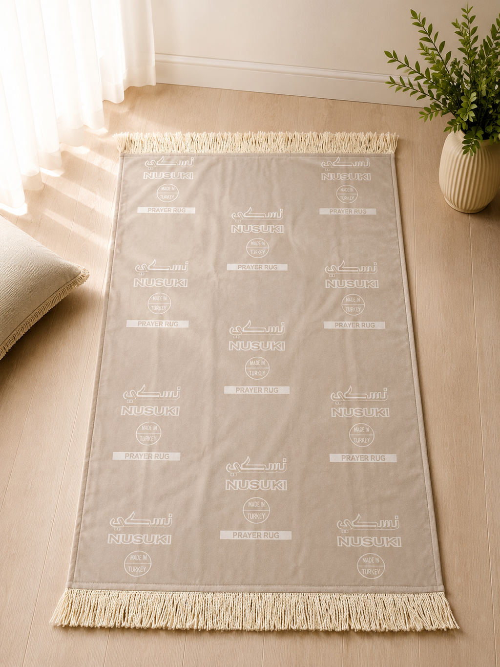 NUSUKI Turkish Embroidered Floral Prayer Mat - Durable Sajjada - Garden Design