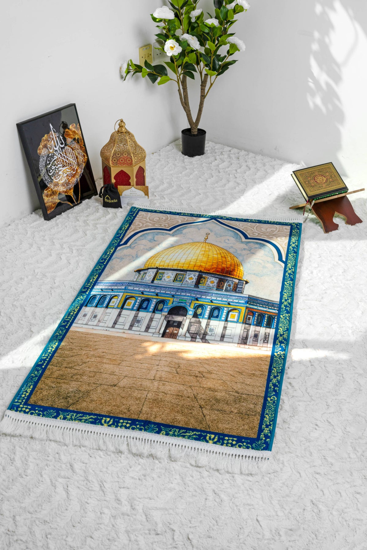 Dome of the Rock Watercolor Padded Prayer Mat