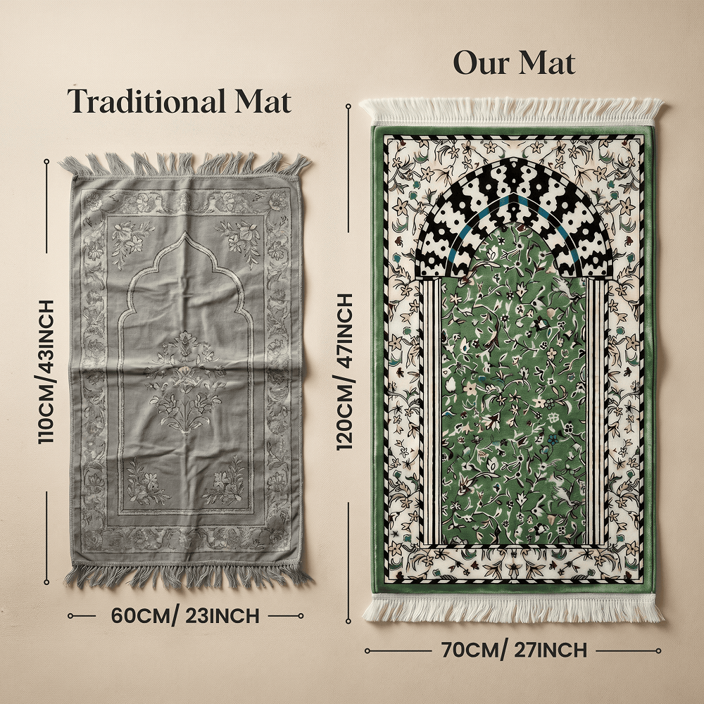 Azure Rosette Padded Prayer Mat