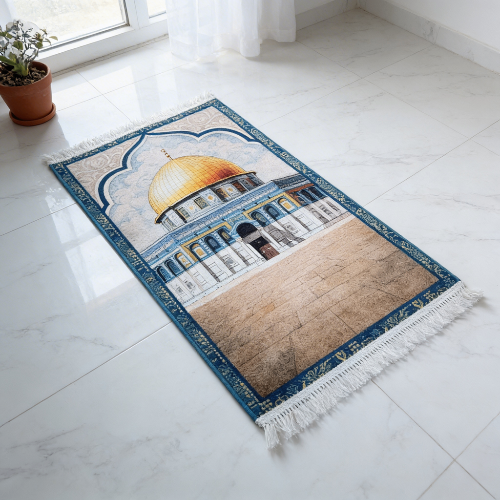 Dome of the Rock Watercolor Padded Prayer Mat