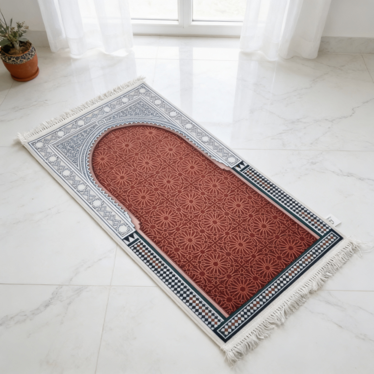 Zellige Cedar Padded Prayer Mat