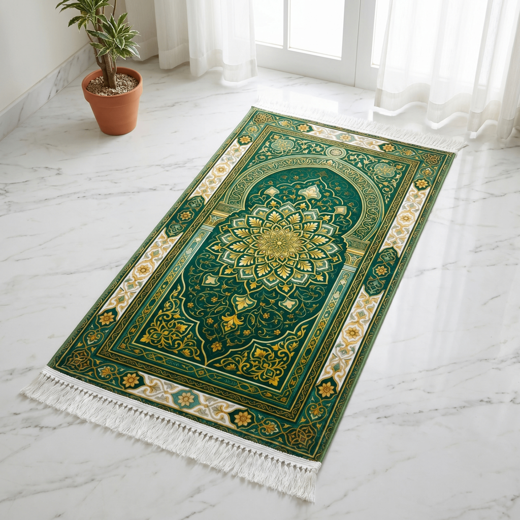 Emerald Mandala Padded Prayer Mat