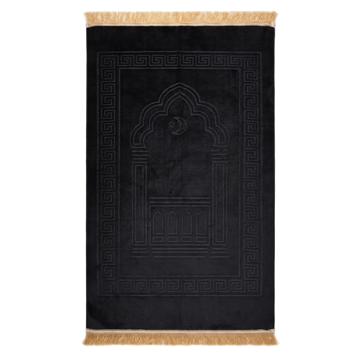 Black Padded Prayer Mat with Embossed design